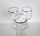 VTG Lenox Solitaire Platinum Rim Trim Wine Glasses Crystal  7" H   Set of 3  EUC — photo 2