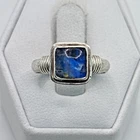 STUNNING .925 Vintage Sterling Silver Estate Ring Size 6 with Blue Stone
