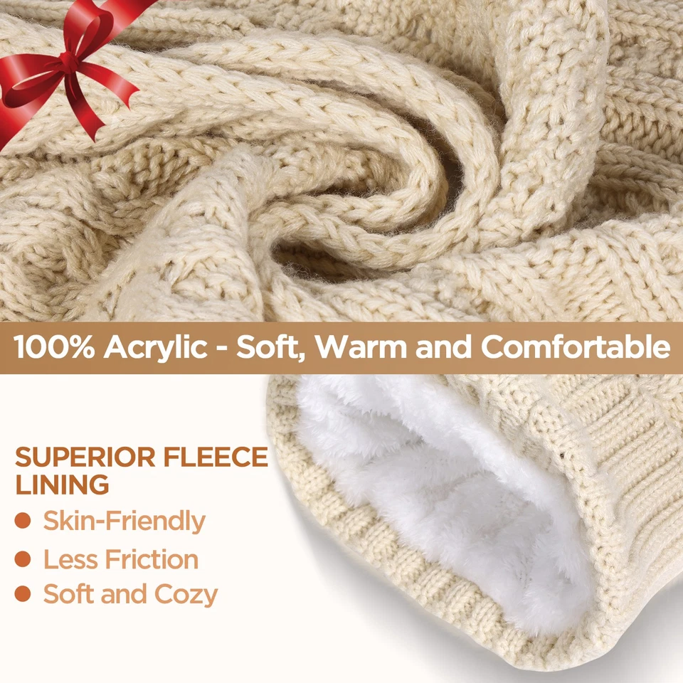 Женщин длинный шарф перчатки зимние шапочка комплект холодной погоды шляпа шарф перчатки комплект - Изображение 2 из 4