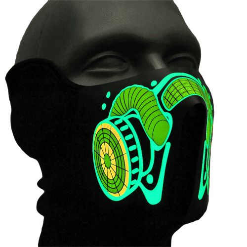 Biohazard LED-Maske Atemmaske Motiv Gasmaske Sprachgesteuert - Bild 1 von 1