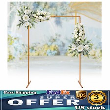 Wedding Arch Rack Rectangular Flower Decor Frame Stand Gold Metal Party Backdrop