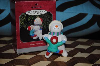 Hallmark Keepsake Christmas Ornament Snowman Dancing Boy FANCY FOOTWORK MIB 1998