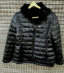 black fur lined puffer jacket
