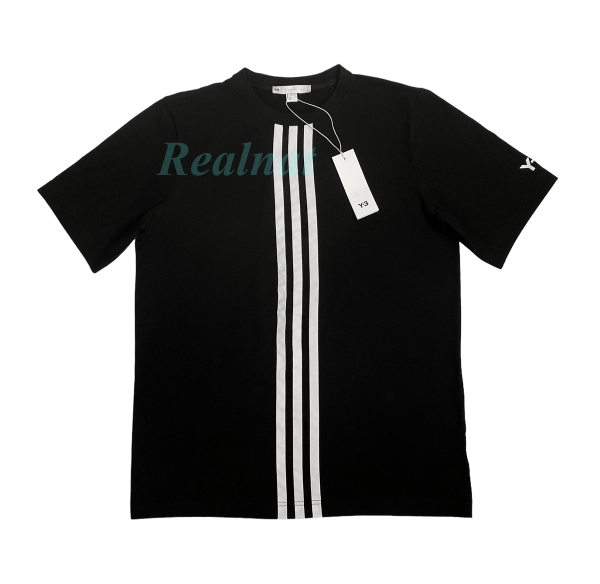 ADIDAS Y-3 YOHJI YAMAMOTO BLACK CH1 FRONT STRIPES T-SHIRT SZ ADIDAS Y-3 YOHJI YAMAMOTO BLACK CH1 FRONT STRIPES T-SHIRT SZ