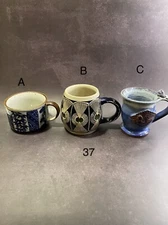 Beautiful Assorted Stoneware/Ceramic coffee/Tea cups/ Mugs.  One of each, One Of