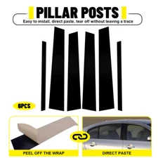 For Infiniti G35 G37 2002-2013 6Pcs Black Window Pillar Posts Door Trim Cover