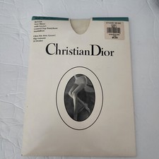 Christian Dior Control Top Very Sheer Pantyhose Size 3 IVORY Sandalfoot