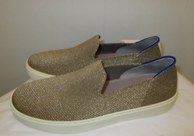 Rothy's The Slip On Sneaker Gold Twill Size 8 NWOB
