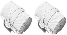 2x 7cm 2m ELASTIC BANDAGE Horse Pony TIE FASTENING Leg Tail Wrap AERBORN White