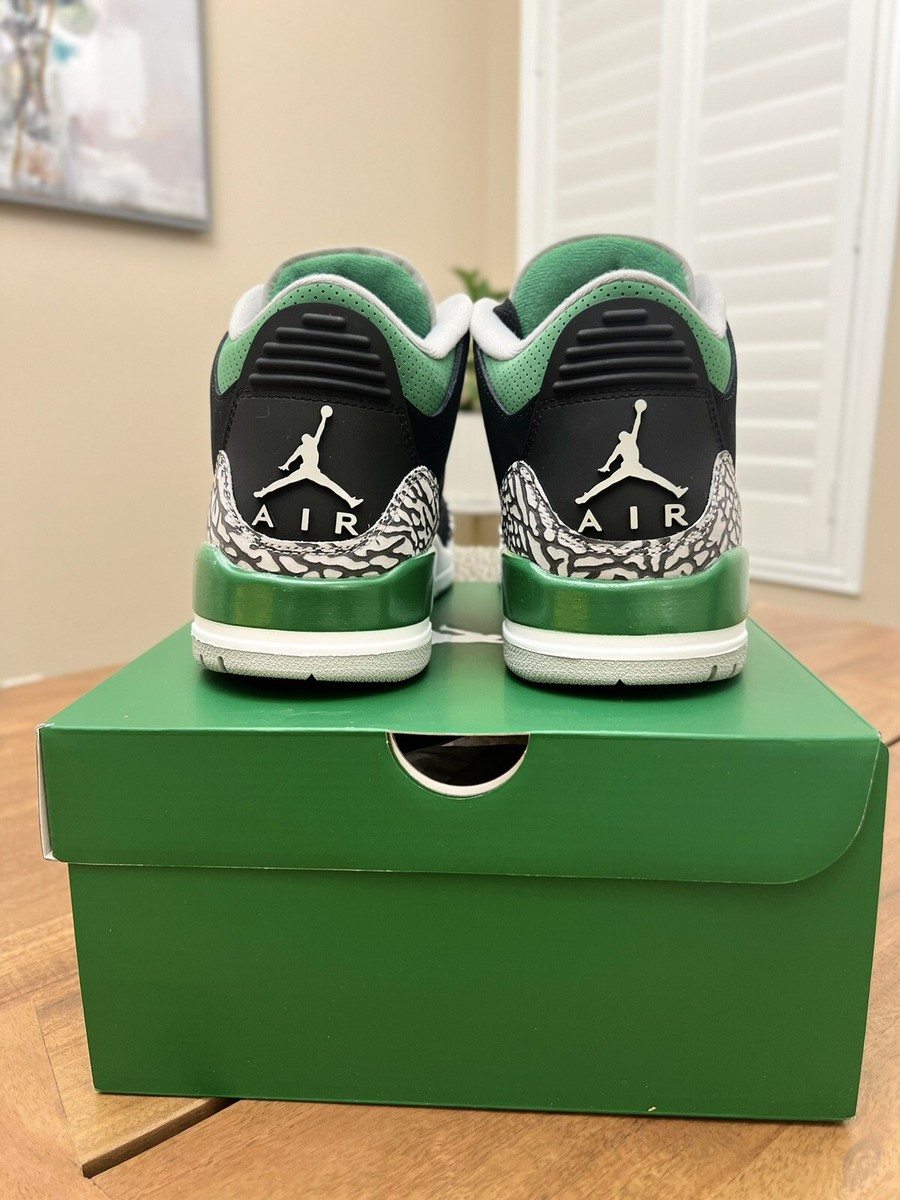 Nike Air Jordan 3 Pine Green Black Cement Men Size 8 #CT8532-030