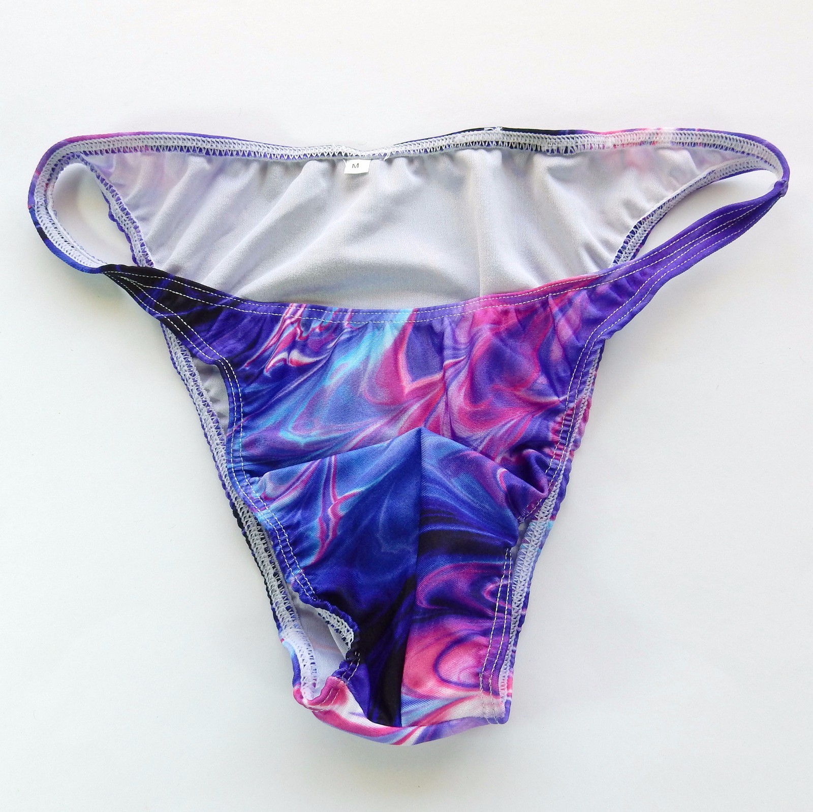 K377 P Mens String Bikini Narrow waist Contoured Pouch Swim Fabric