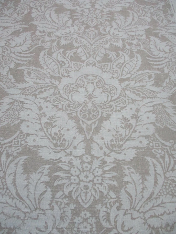Thibaut Curtain Fabric 'CHARDONNET DAMASK' 2.4 METRES (240cm) BEIGE Linen Blend - Image 2 of 4