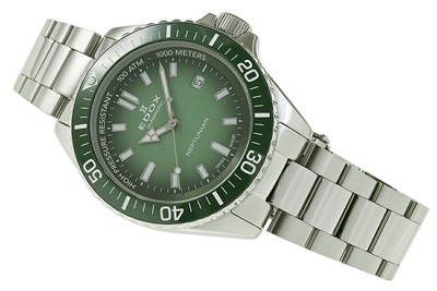 EDOX Neptunian Automatic 80120-3VM-VDN1 SS CE Green Dial 44mm Men's Wristwatch
