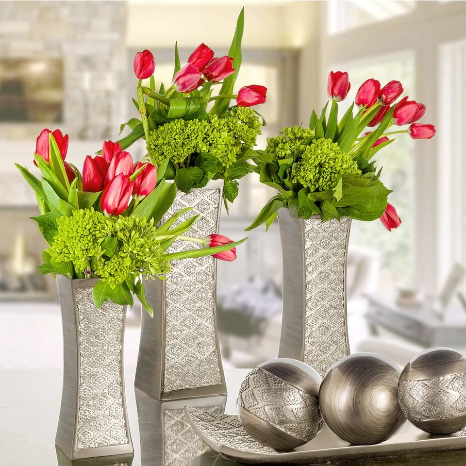 Dublin Flower Vase Set of 3 - Centerpieces for Dining Room Table, Decorative ... - Image 2 of 4
