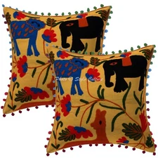 Indian Suzani Cushion Cover Ethnic Throw Pillow Case Hippie Gypsy Home Decor