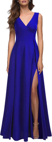 Women'S V Neck Sleeveless Split Formal Dress Cocktail Party Prom Long Dresses XX - Picture 7 of 11