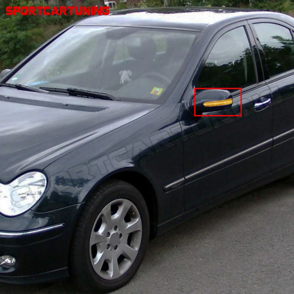 Dynamic Smoke LED Side Mirror Signal Lights For 00-07 Mercedes C-Class W203 S203 - Image 3 of 4