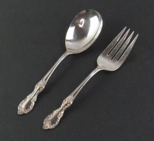 William Rogers Large Serving Fork And Spoon Set GRAND ELEGANCE Extra Plated