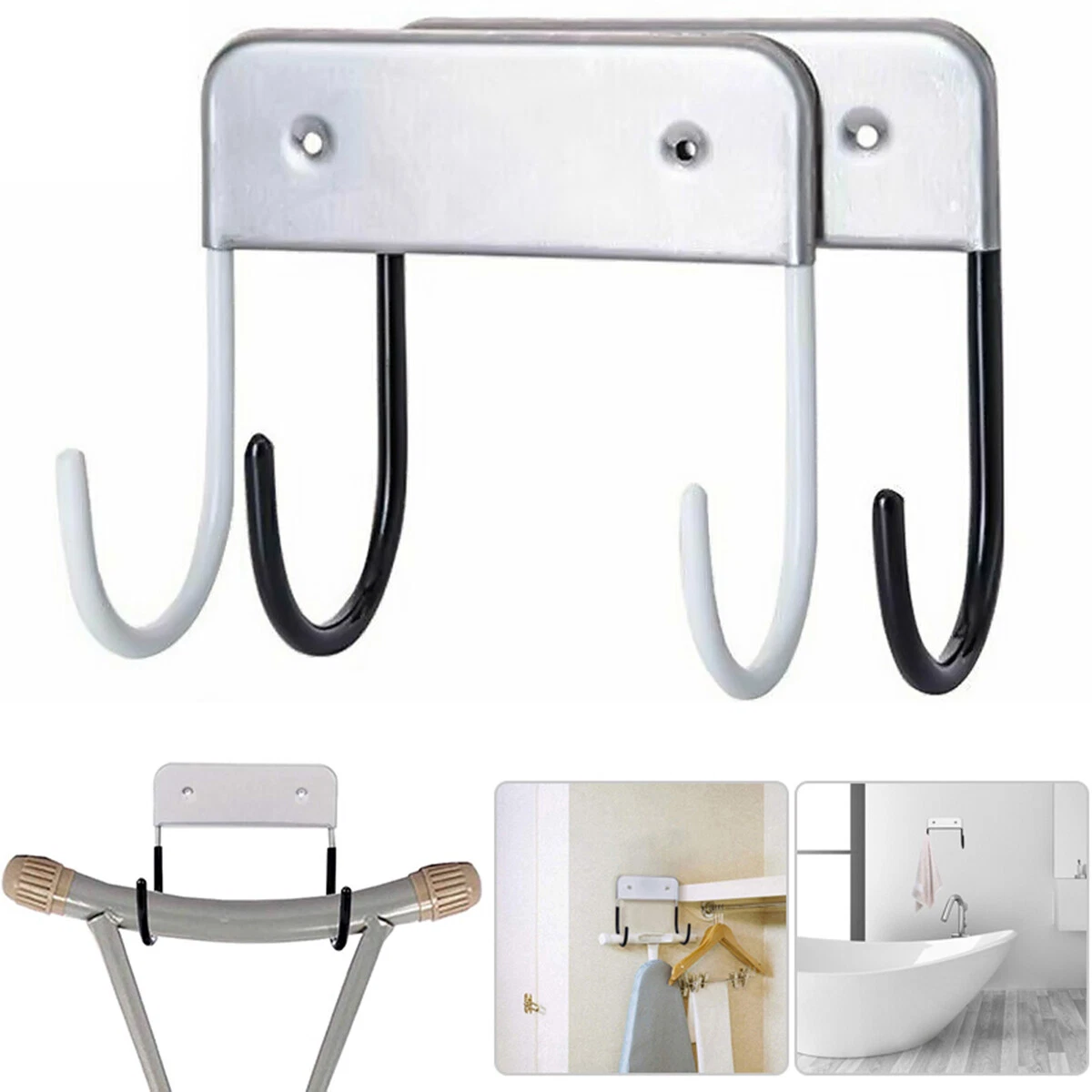 Ironing Board Holder Hanger Cupboard Door Wall Mount Storage Rack Hook