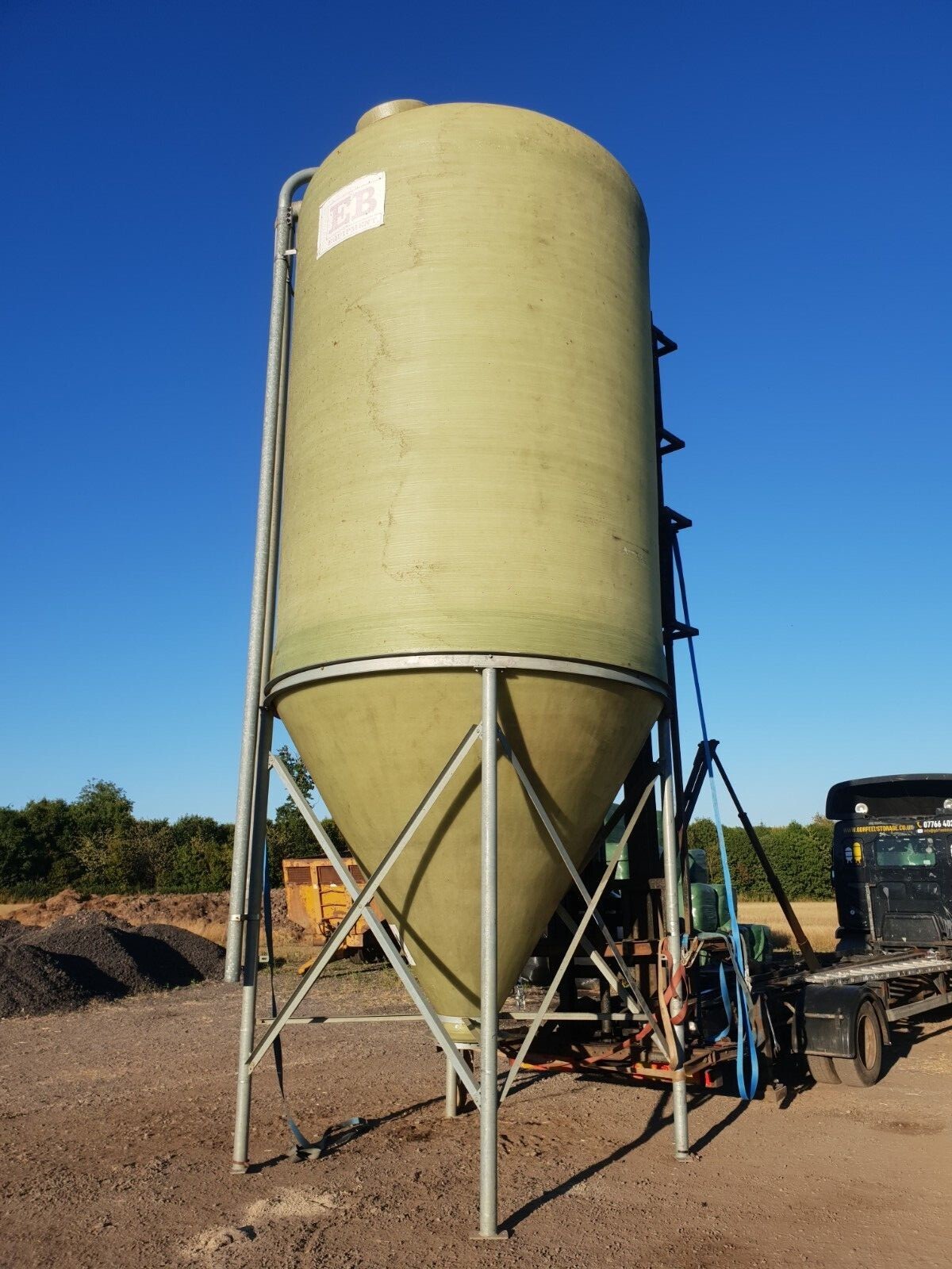 22 ton EB fibre glass FEED SILO BULK BIN *modification /altered/chutes