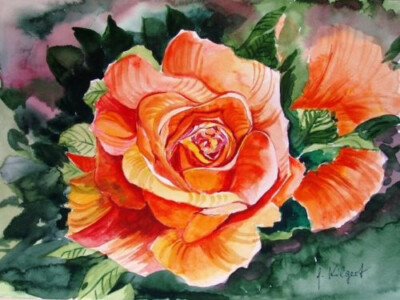 Blumenserie REGENBOGEN-ART Aceo Druck Print 9 x 6,4 cm Rose Gloria Dei