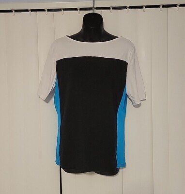 Lauren Ralph Lauren Colorblock Shirt Women Sz XL White Black