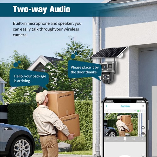 Solar Battery Powered Wireless WiFi Outdoor Pan/Tilt Home Security Camera System - Picture 31 of 71