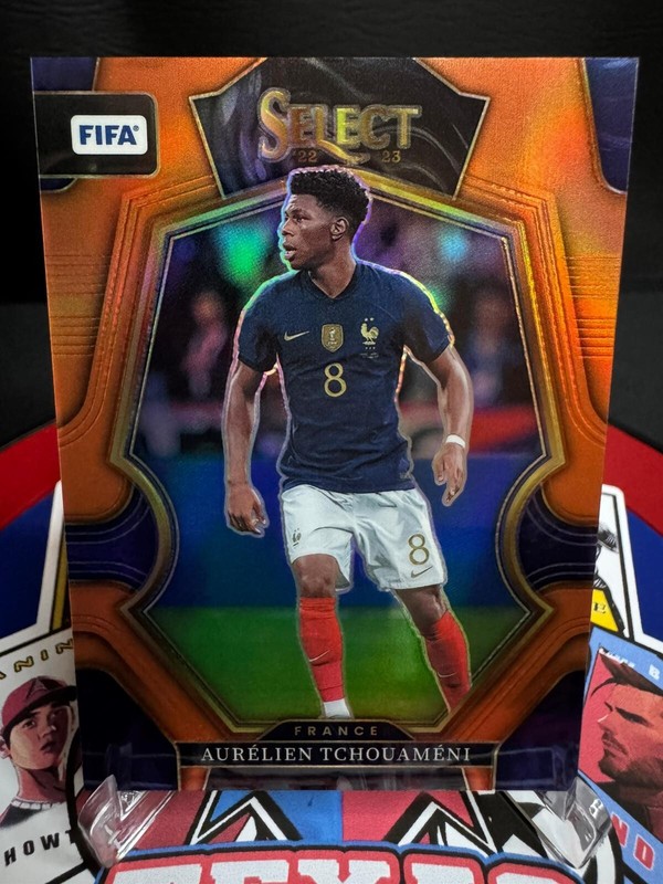 2022-23 Panini Select FIFA Aurelien Tchouameni /60 Mezzanine Orange Prizm #124