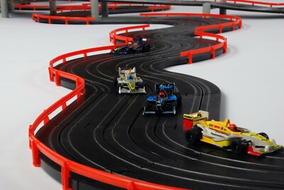 AFX Mega G+ Super International Raceway 4 Formula 1 Cars Fits Auto