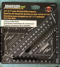 Rafter Squares 2-Piece Value Pack4.5" and 7" Laser Etched JOHNSON.
