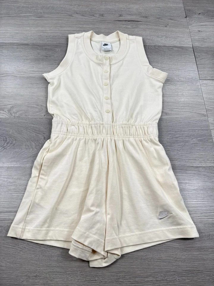 Nike Детский комбинезон M бежевый белый Swoosh спортивная одежда слоновой кости большая девочка эластичной - Изображение 3 из 4