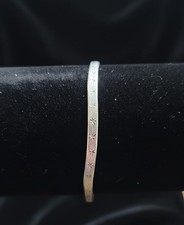 925 Sterling Silver Herringbone Bracelet 3.4mm Diamond Cut Star Design 7.5 Inch