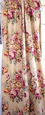Vintage Pink Floral Pinch Pleat Drapes~Linen Lining~Custom Made~ELEGANT~