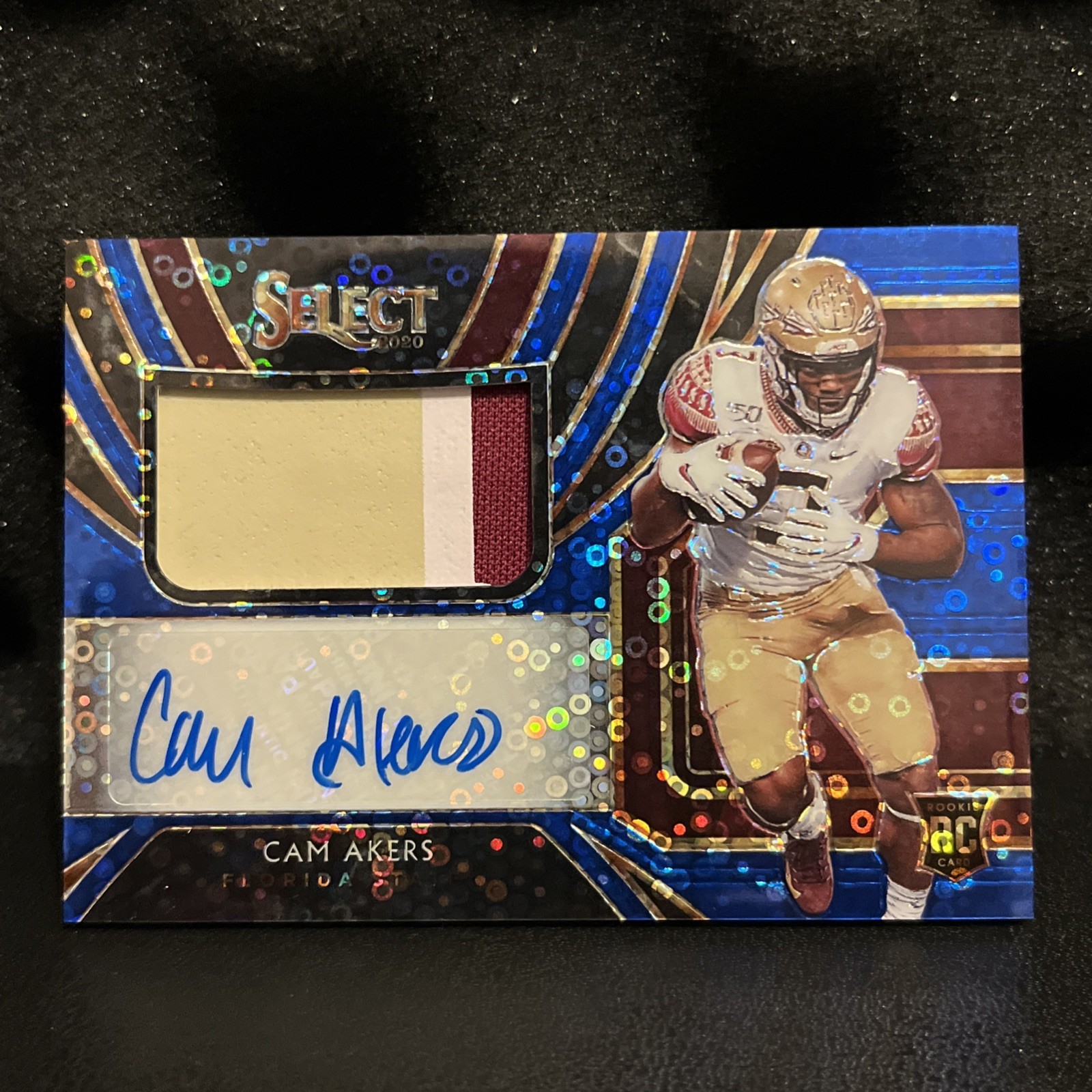 Cam Akers Panini Chronicles Draft Picks Select Patch Autographs #14 Blue