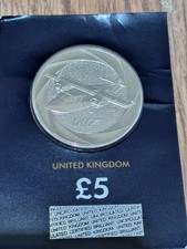  JAMES BOND. £5 COIN 2024. 007 AIRPLANE. MINT CHANGE CHECKER COIN BUNC RARE UNC