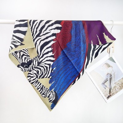 Women's Silk Feeling Square Scarf 43''x43'' Head & Neck Scarves Ships From USA