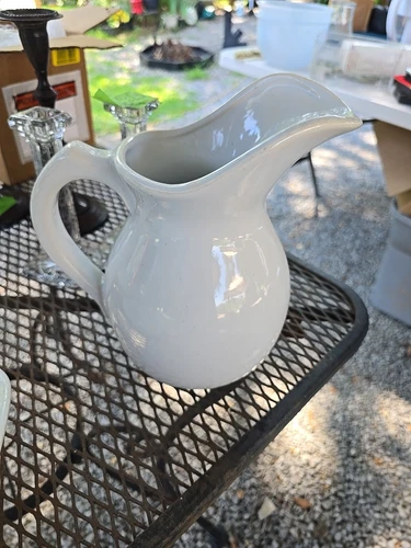 Vintage McCoy Pottery USA White Farmhouse Pitcher