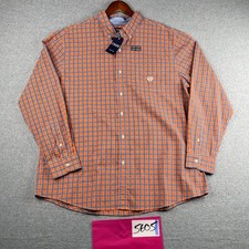 Chaps Shirt 2XL Orange Plaid Easy Care Button Up Long Sleeve Mens New NWT