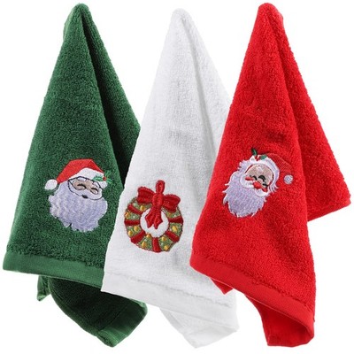 3 Pcs Christmas Towels Tea Holiday Hand for Bathroom Cotton Wash Cloths Face