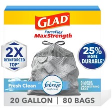 Fresh Clean XL Trash Bags, Grips-The-Can Drawstring, 80 Ct