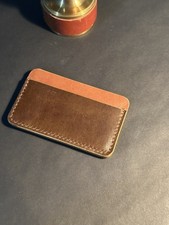 Minimalist card wallet - full-grain veg-tanned leather, 3.5 oz   100 handmade