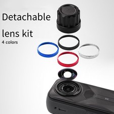 For Insta360 X5 Camera Replacement Camera Lens with Aluminum O Circle Ring Kit 