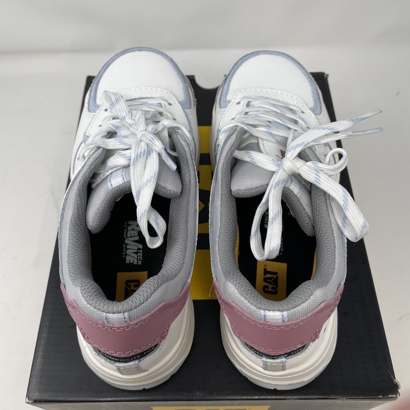 CAT Caterpillar Streamline Court Safety Toe Work Shoes Sneakers White Women's 6