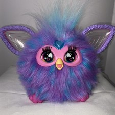 Furby Purple Plush Tie Dye Interactive Fun Toy 2023 Glowing Ears Moving Works