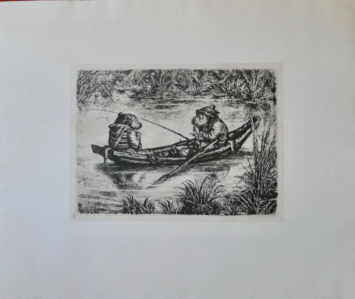 A. Paul Weber, Lithographie 1959, signiert, Otti und Ottchen