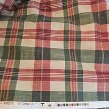 Richloom Red Green Beige Plaid Fabric 4 yds 56" Wide Craft Sewing Material