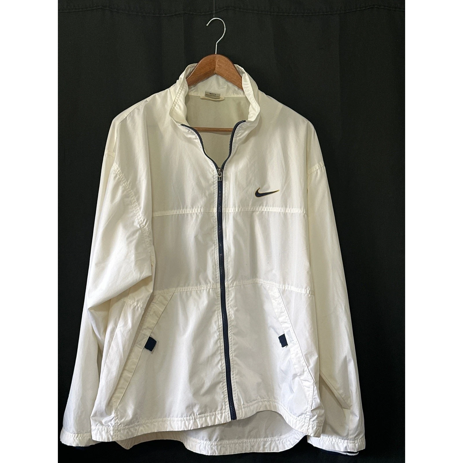 VTG Nike Swoosh Men’s Windbreaker Jacket Logo L White Streetwear Gorpcore