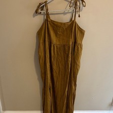 Old Navy Brown Midi Dress Size 2X Adjustable Tie Straps