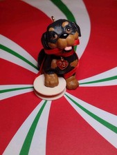 1995 Vintage Hallmark Keepsake Puppy Love #5 in series Rottweiler w/red ribbon
