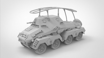 3D Printed 1/72 German Sd.Kfz.263 armored reconnaissance vehicle Model Unpainted